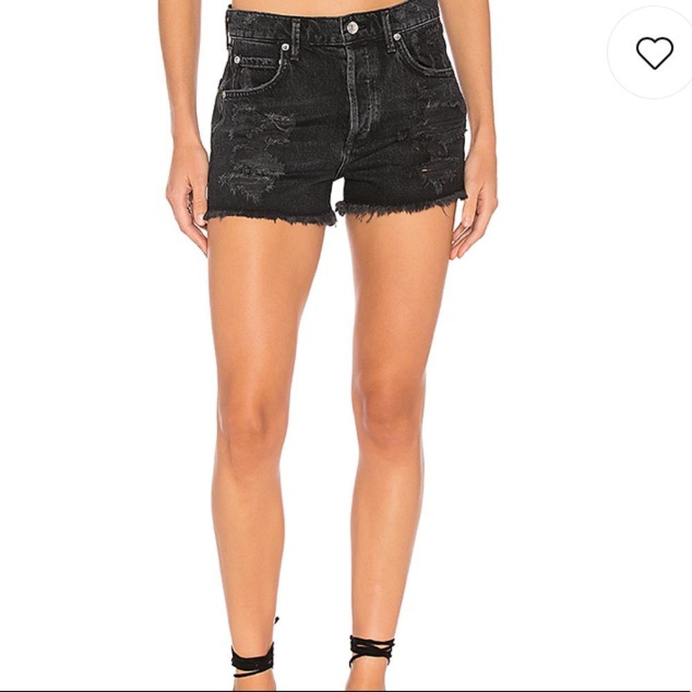 Agolde High Waisted Black Shorts